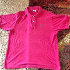 Lacoste pink polo